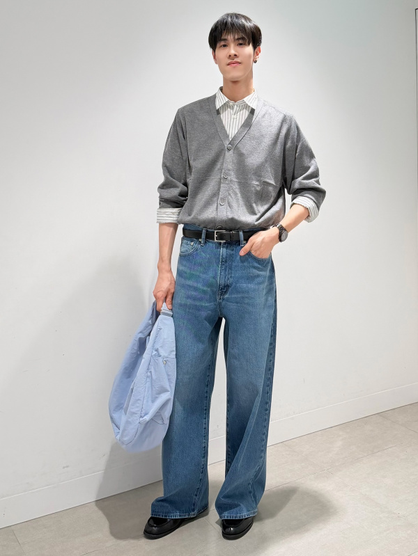 Easy Care Broadcloth Shirt/Striped/CL、Double Breasted Oversized