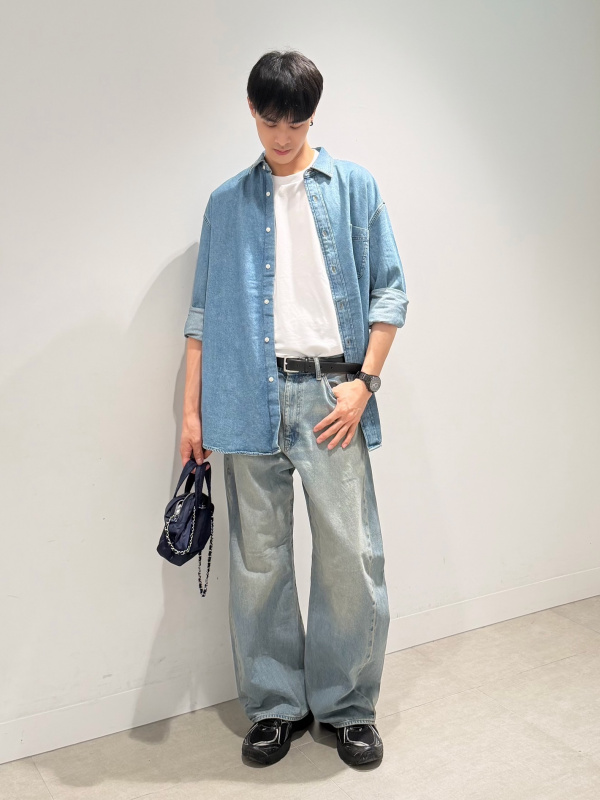 An outfit using Denim Oversized Shirt | PF and Chino Wide Straight