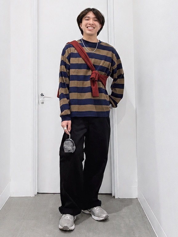 An outfit using Fine Gauge Knit Crew Neck Sweater | MN and Checked