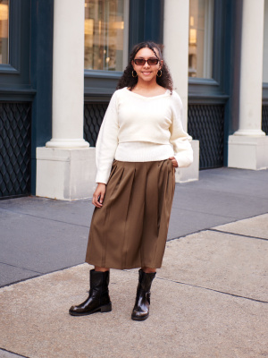 Pleated Midi Skirt | GU US