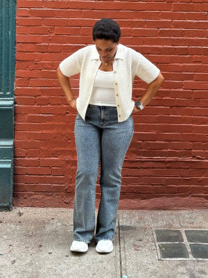Lacy Stitch Knitted Shirt | GU US