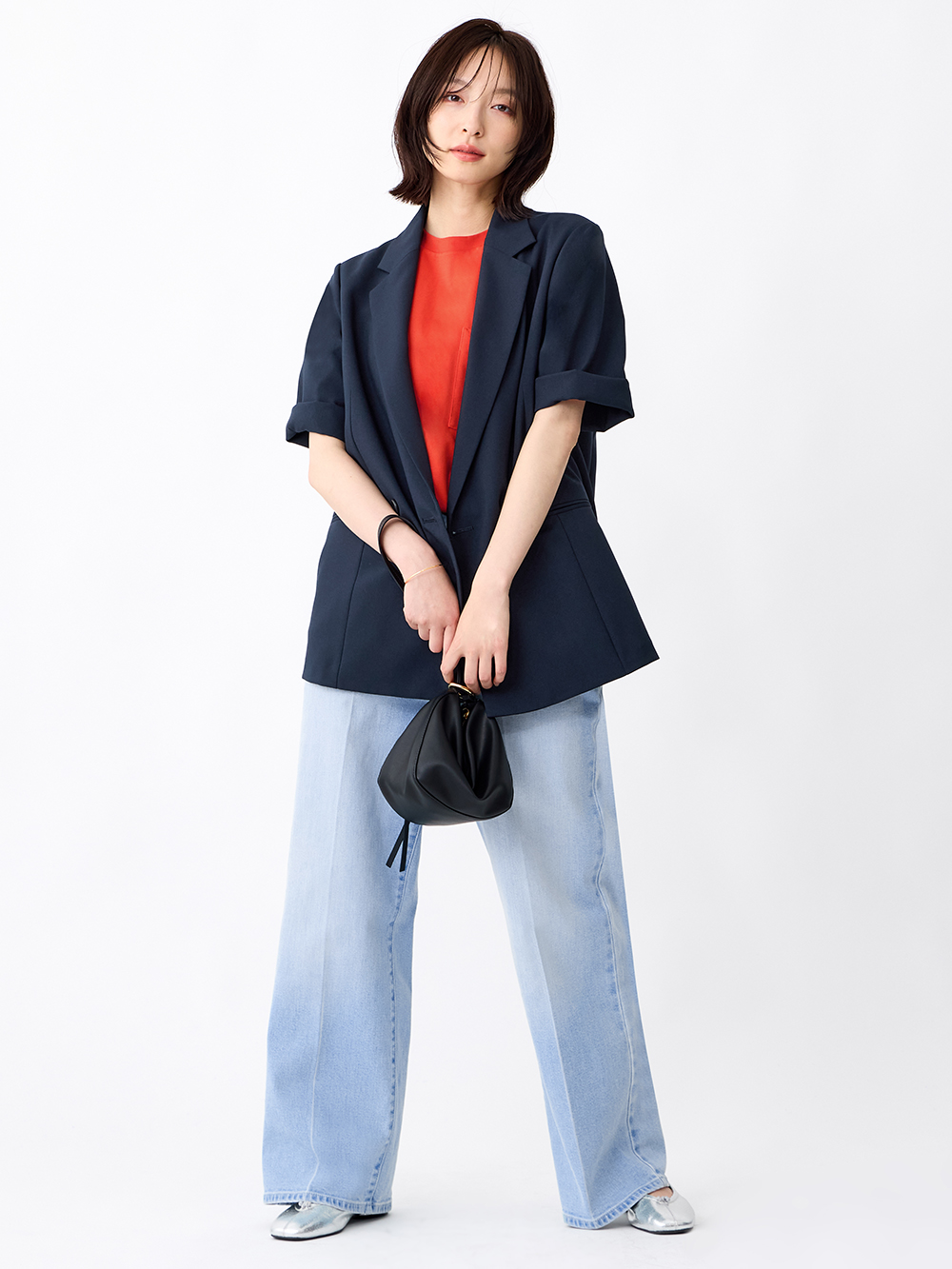 グロスジャージーVネックプルオーバー、【再入荷】ハイストレッチ