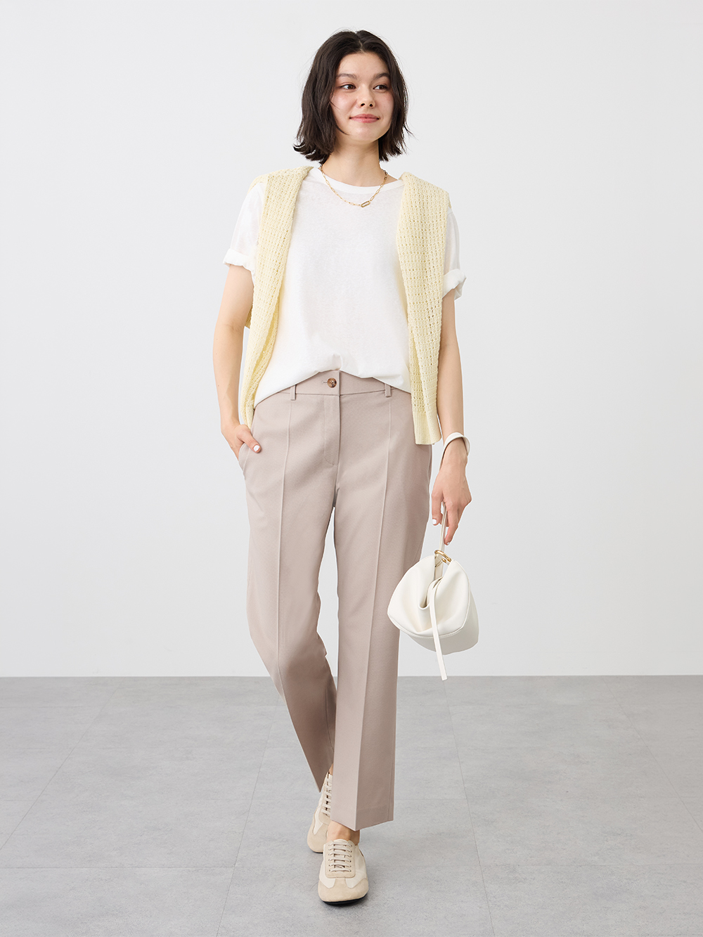 グロスジャージーVネックプルオーバー、【再入荷】ハイストレッチ