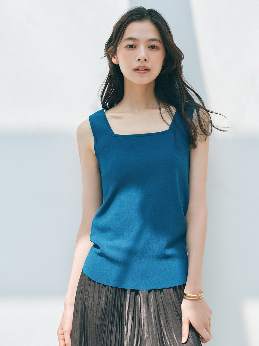 グロスジャージーVネックプルオーバー、【再入荷】ハイストレッチ