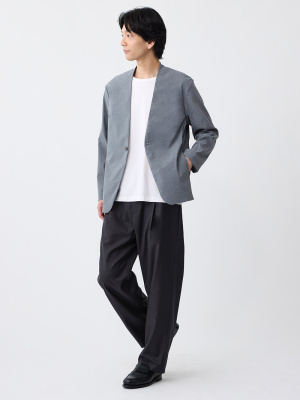 PLST プラステ セットアップスーツ ノーカラー　洗濯可 M PLST(プラステ)公式 | モーションエアーノーカラージャケット(メンズ)