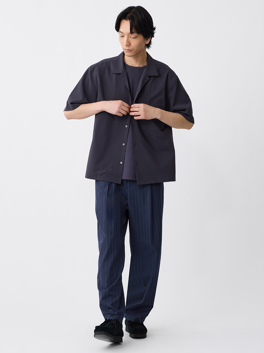 レーヨンブレンドワイドパンツ