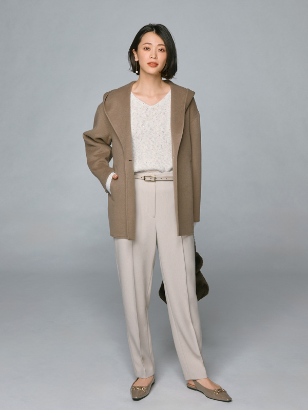 ✨極美品✨PLST プラステ スーツ　ノーカラー　パンツ　ネイビー　紺　Sサイズ 在庫一掃】 PLST プラステ ノーカラー ジャケット パンツ スーツ