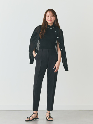 【美品】プラステ プレミアムオックス ノーカラー パンツ セットアップ 洗濯可 PLST(プラステ)公式 | スーツ(レディース)