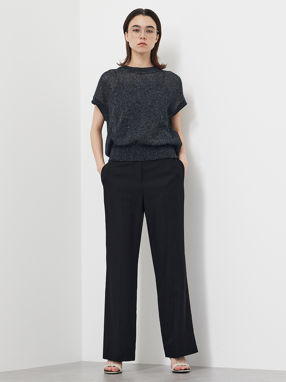 ストレッチツイルベルテッドジレ、ストレッチツイル2タックワイドフル