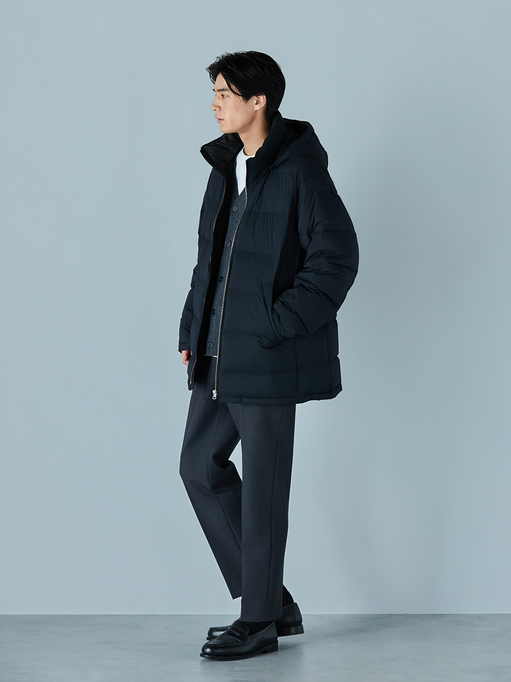 クルーニット×カーディガン​