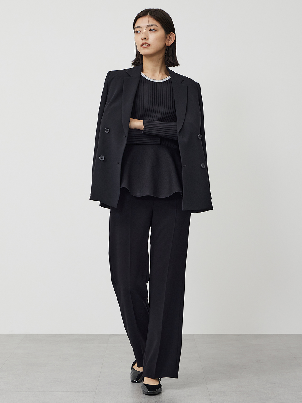 トリアセブレンドダブルジャケット、トリアセブレンドストレートパンツ