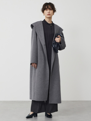 PLST(プラステ)公式 | ウールブレンドリバーフーディーロングコート