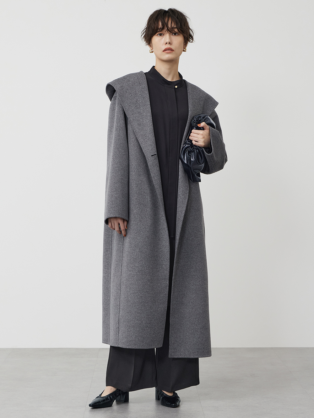 美品★SEASONS★ウールリバフーデットコート★オーバーサイズ★一枚仕立て 23区 ウールリバー フーデッド コート （キャメル系） -ファッション