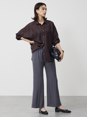 【美品♡カラーレス】プラステ　バックサテンストレッチ　パンツスーツ　セットアップ 美品♡カラーレス】プラステ バックサテンストレッチ パンツ