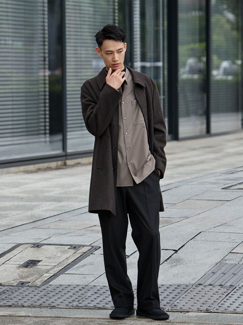 ウォッシャブルフラノワイドパンツ