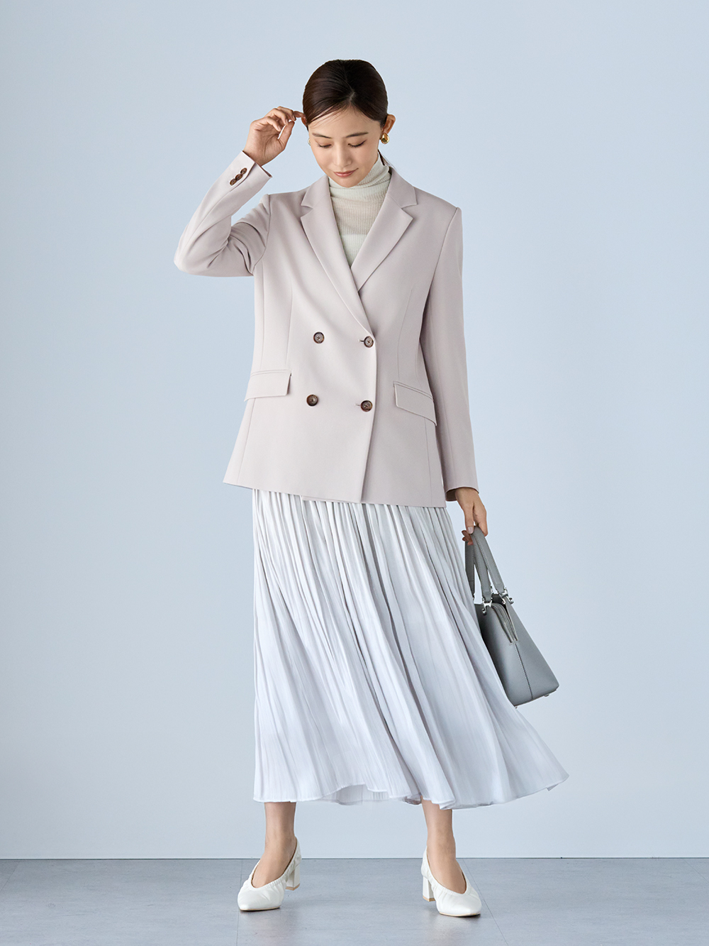 トリアセブレンドダブルジャケット、トリアセブレンドストレートパンツ