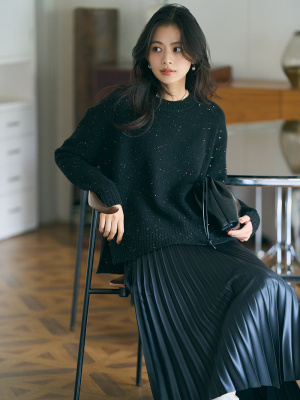 PLST(プラステ)公式 | スパンコールミックスセーター