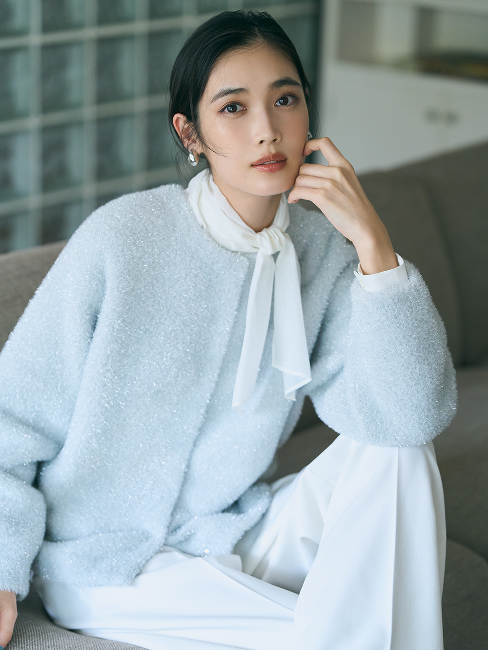 ラメフェザーヤーン2WAYカーディガン