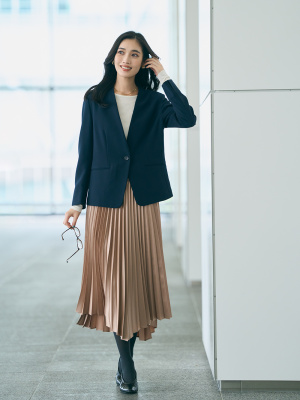 B5372□美品□PLST プラステ トリアセブレンドカラーレスジャケット S