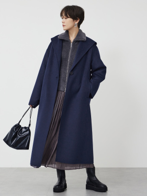 PLST(プラステ)公式 | ウールブレンドリバーフーディーロングコート