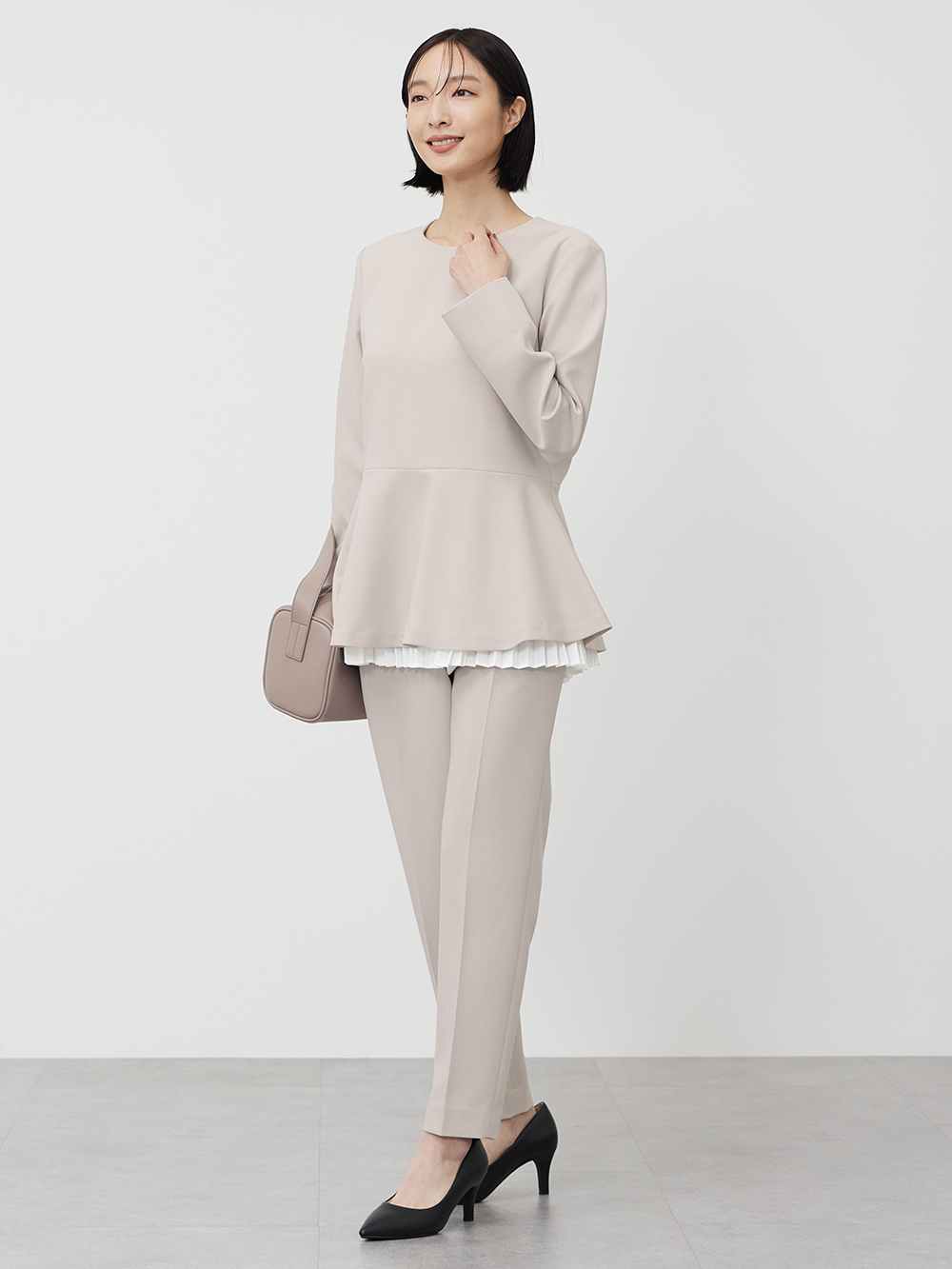 ホールガーメント®ボトルネックフレアワンピース、UVカットレーヨン