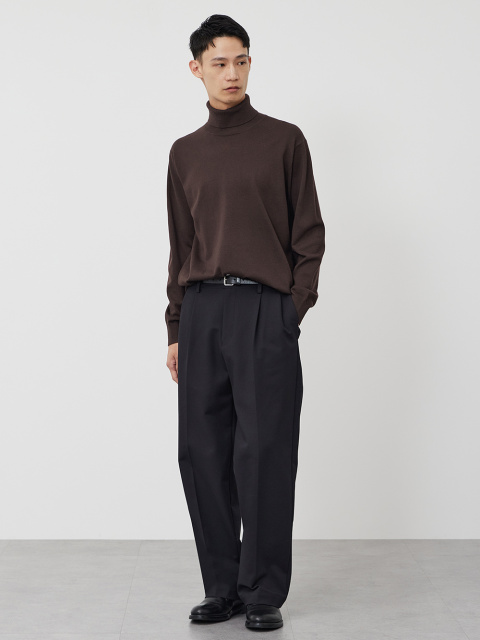 コットンブレンドワイドパンツ