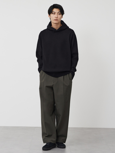 コットンブレンドワイドパンツ