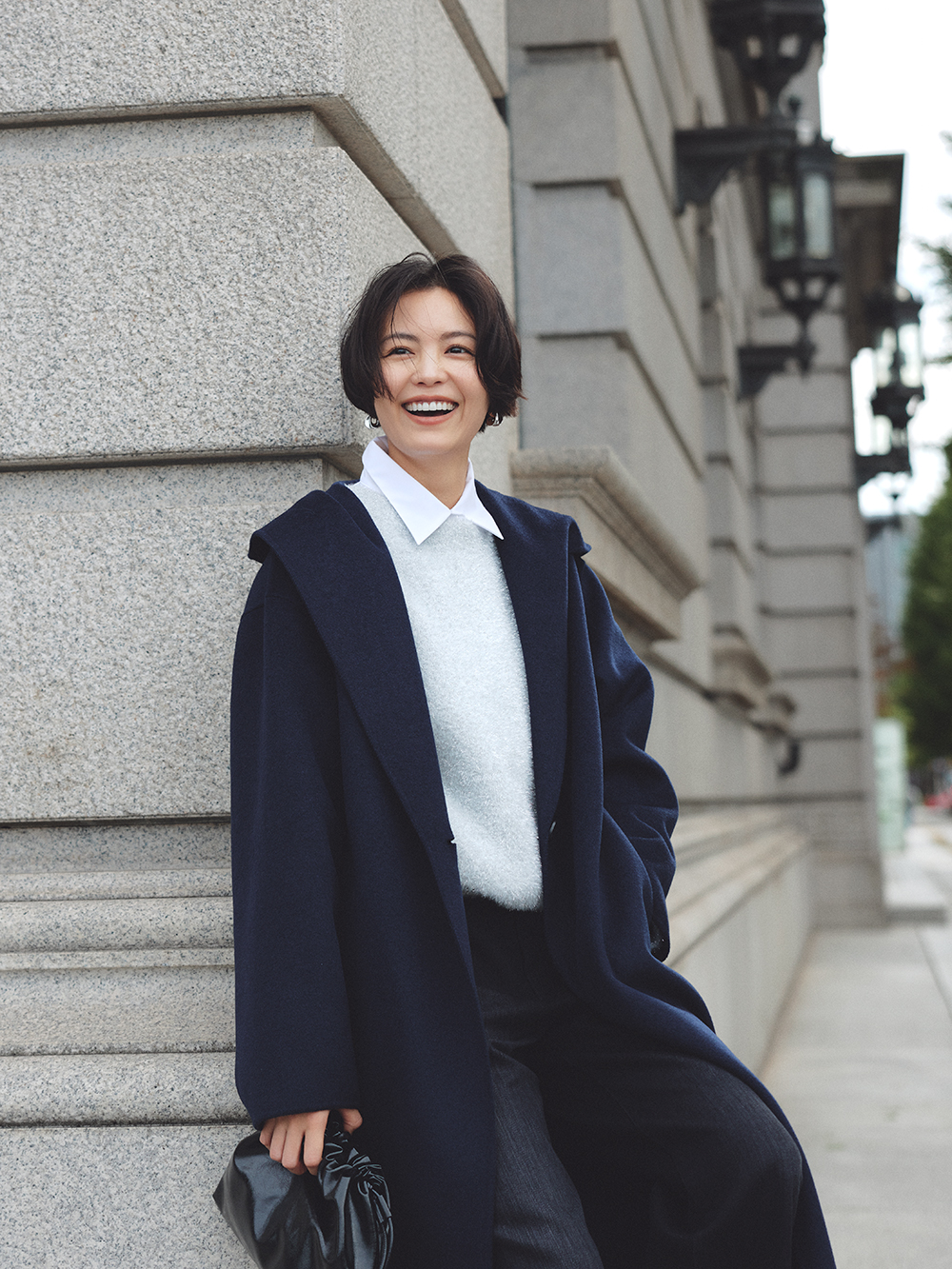 オーバーサイズテーラードジャケット、ウールブレンドリバーフーディー