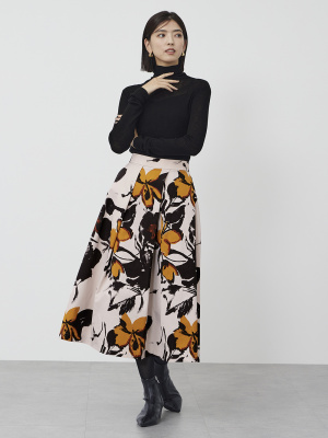 PLST(プラステ)公式 | フラワープリントアシンメトリーフレアスカート