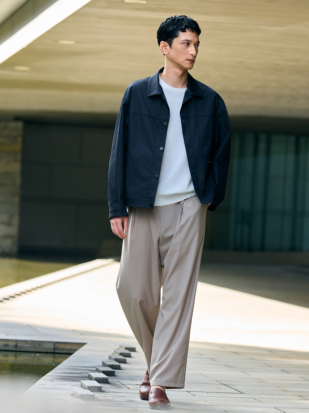 レーヨンブレンドワイドパンツ