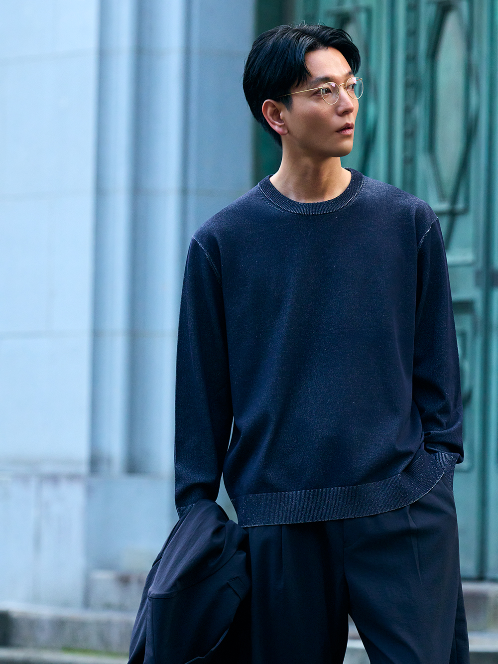 ウォッシャブルクルーネックセーター