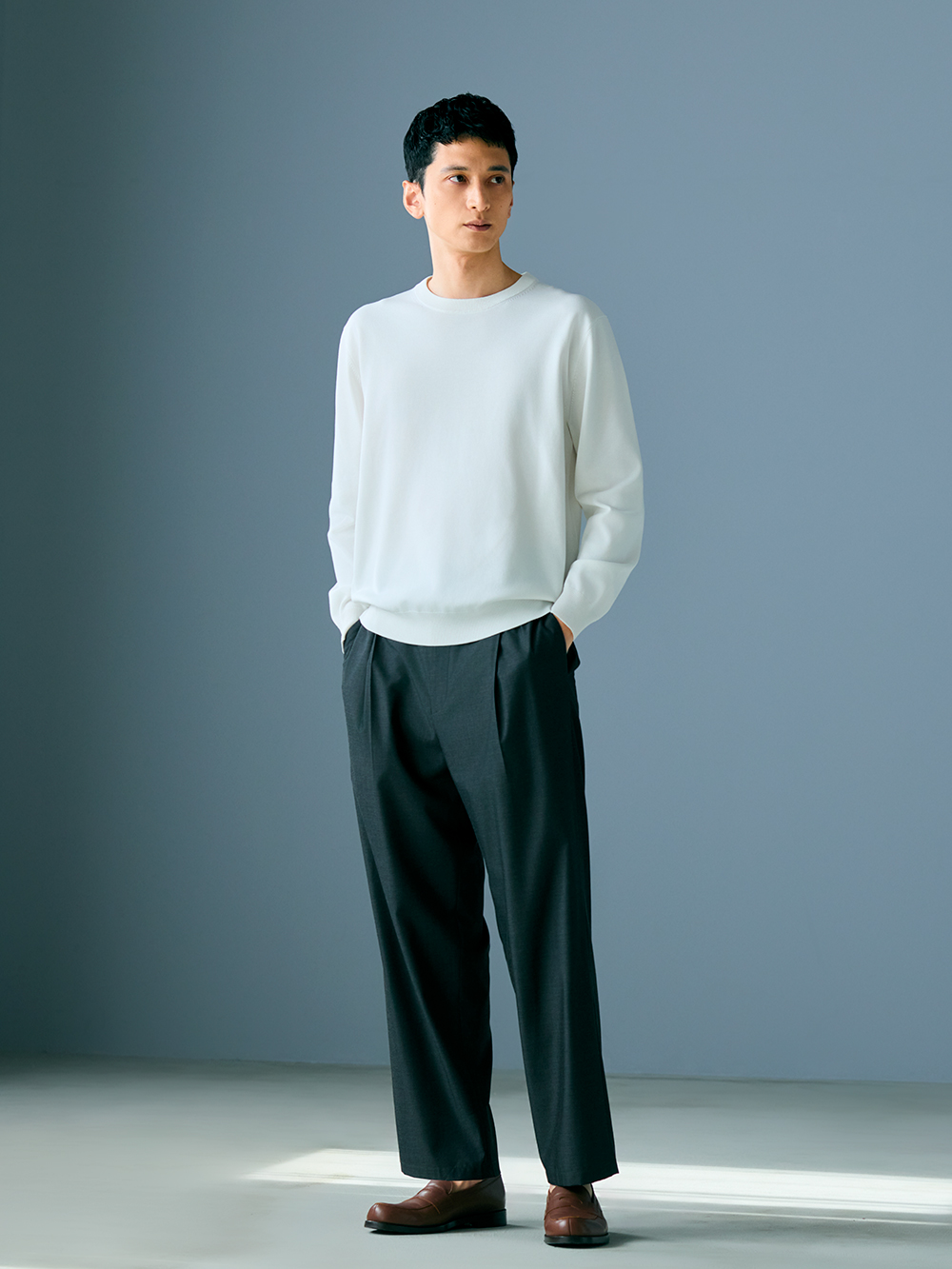 レーヨンブレンドワイドパンツ