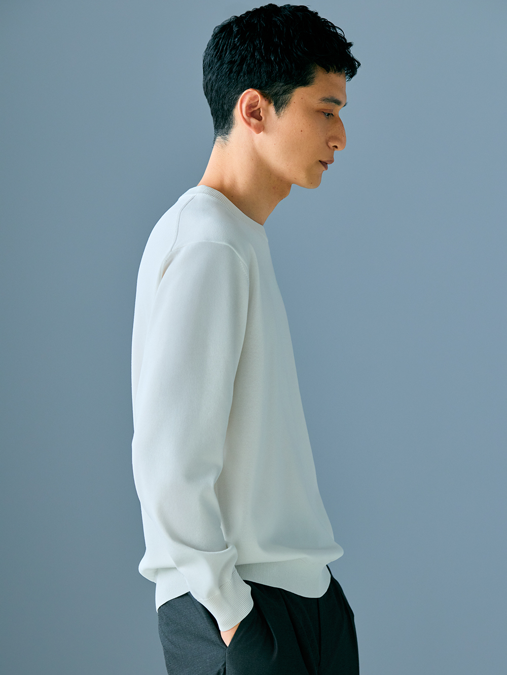 ウォッシャブルクルーネックセーター