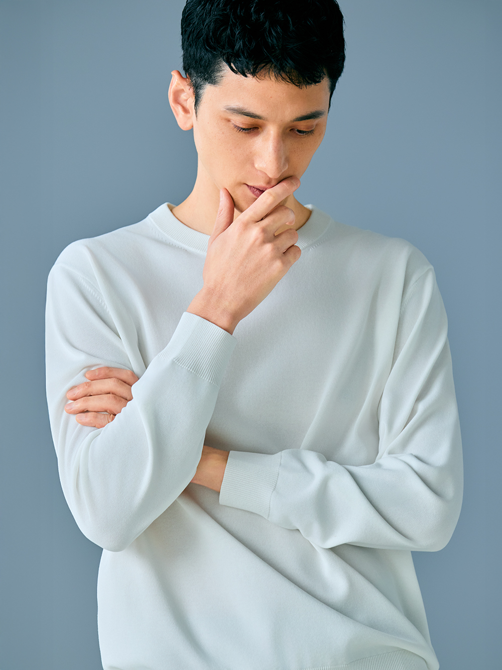 ウォッシャブルクルーネックセーター