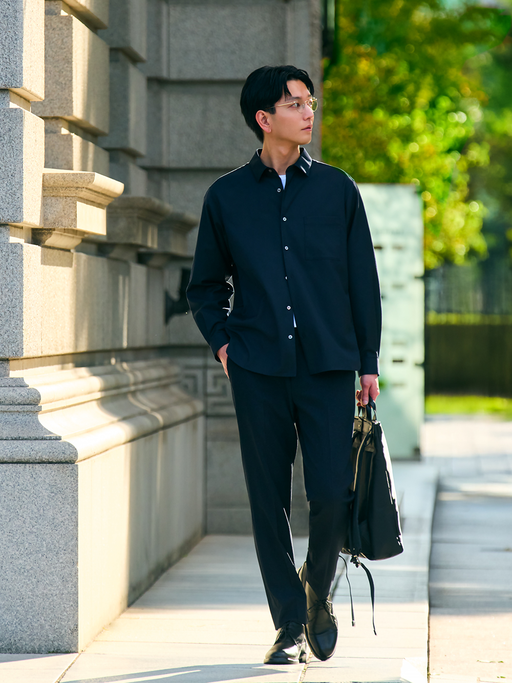 レーヨンブレンドレギュラーカラーシャツ