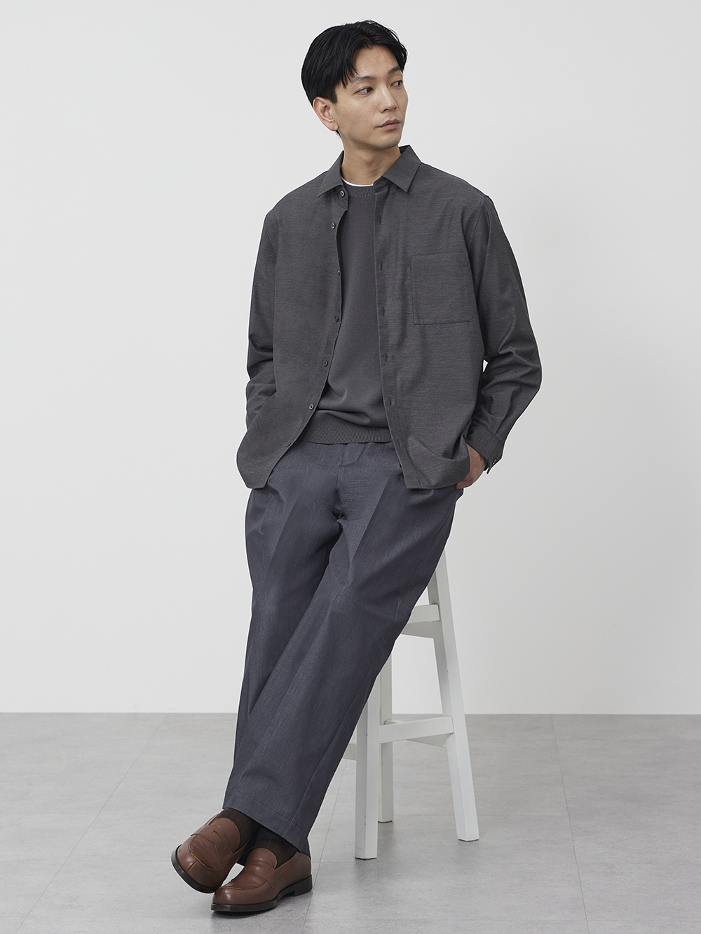 ウォッシャブルクルーネックセーター