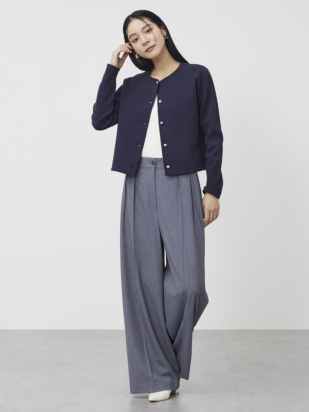 コットンブレンドカーディガン