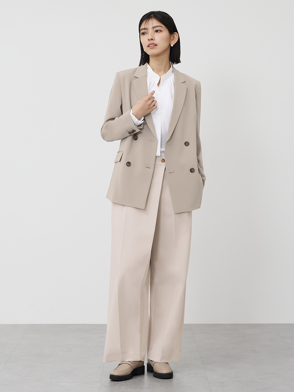 トリアセブレンドダブルジャケット、トリアセブレンド2タックワイド