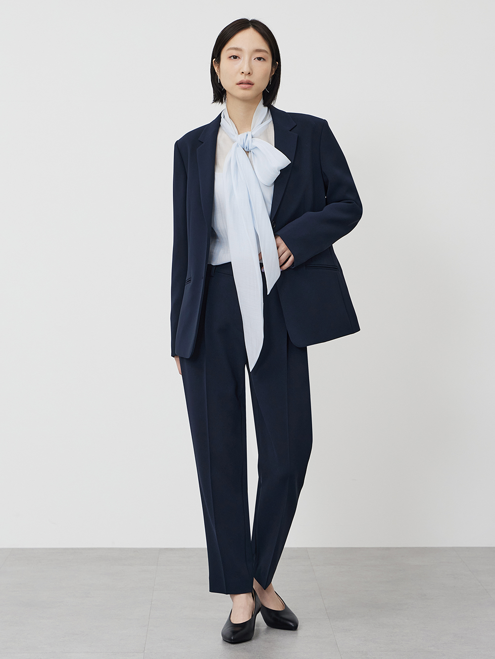 トリアセブレンドカラーレスジャケット、トリアセブレンドテーパード