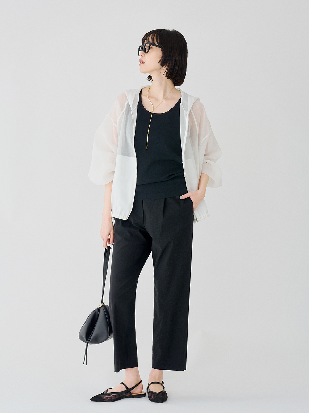 ハイストレッチリネン​イージーテーパードパンツ​