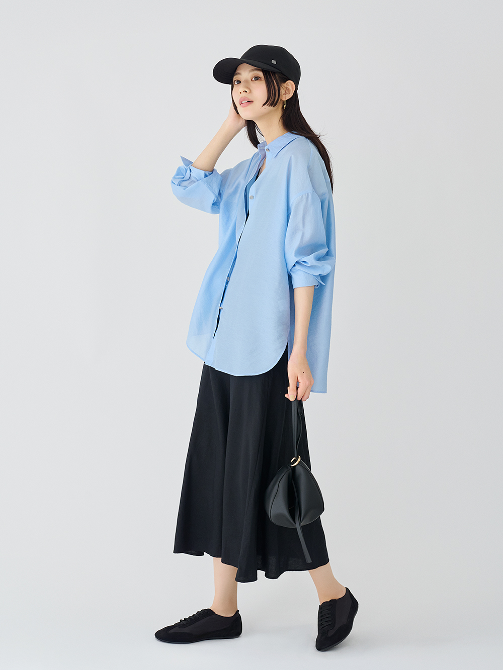 シアーメタルボタンシャツ​