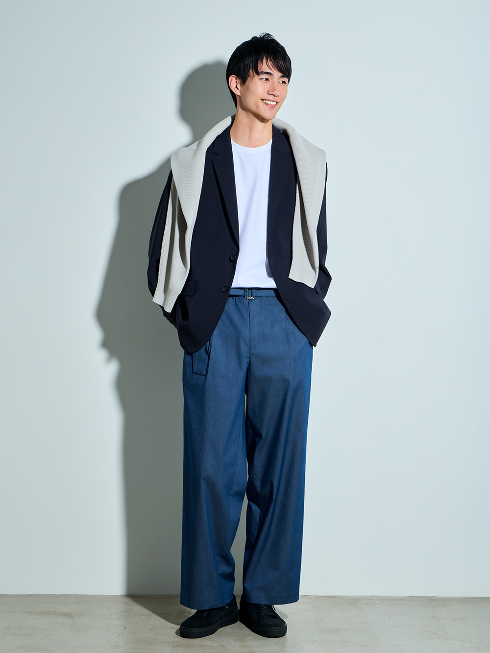 ストレッチコットンブレンドポケットTシャツ