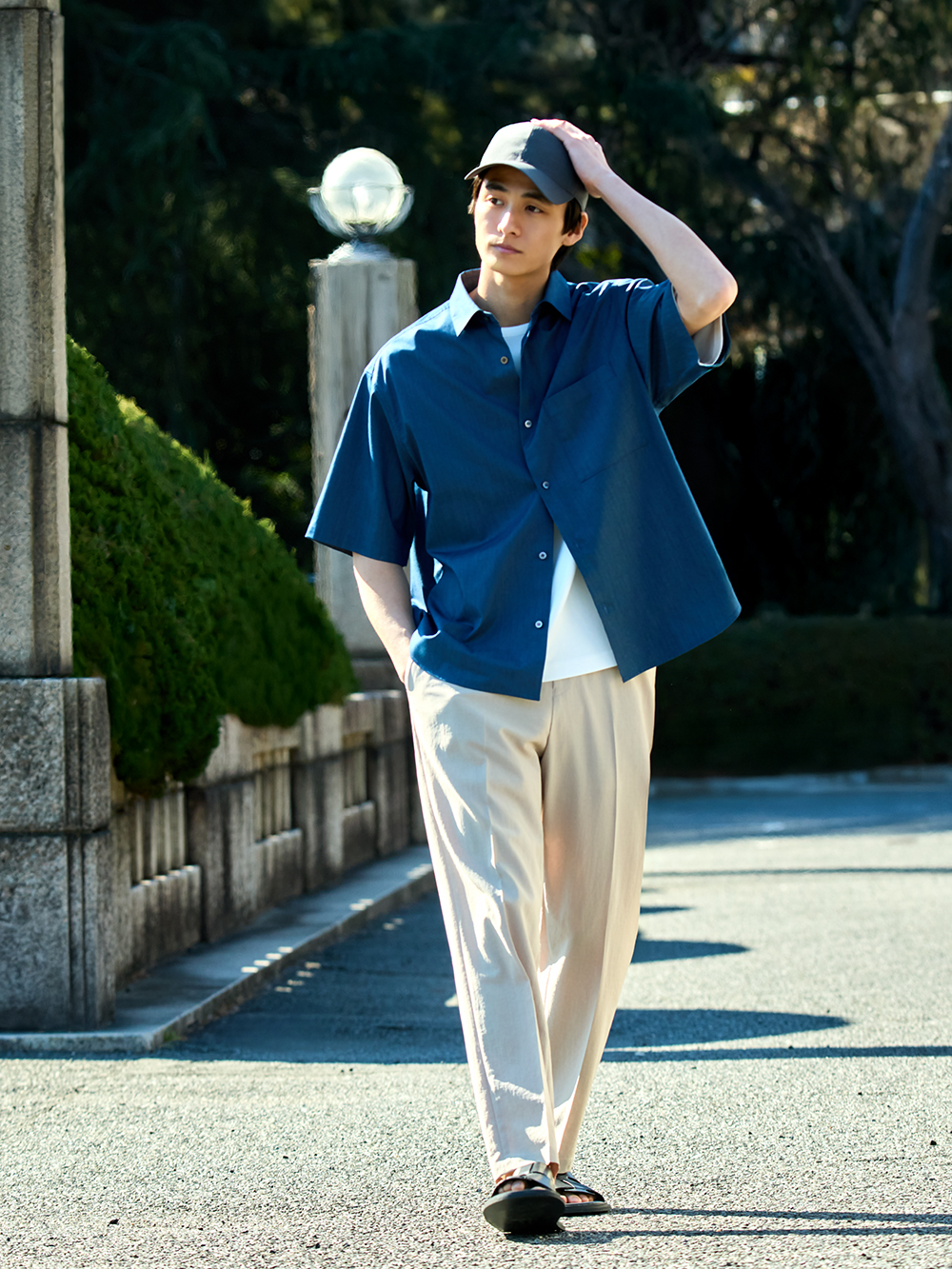 シャンブレーレギュラーカラーシャツ