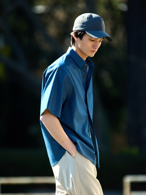 シャンブレーレギュラーカラーシャツ