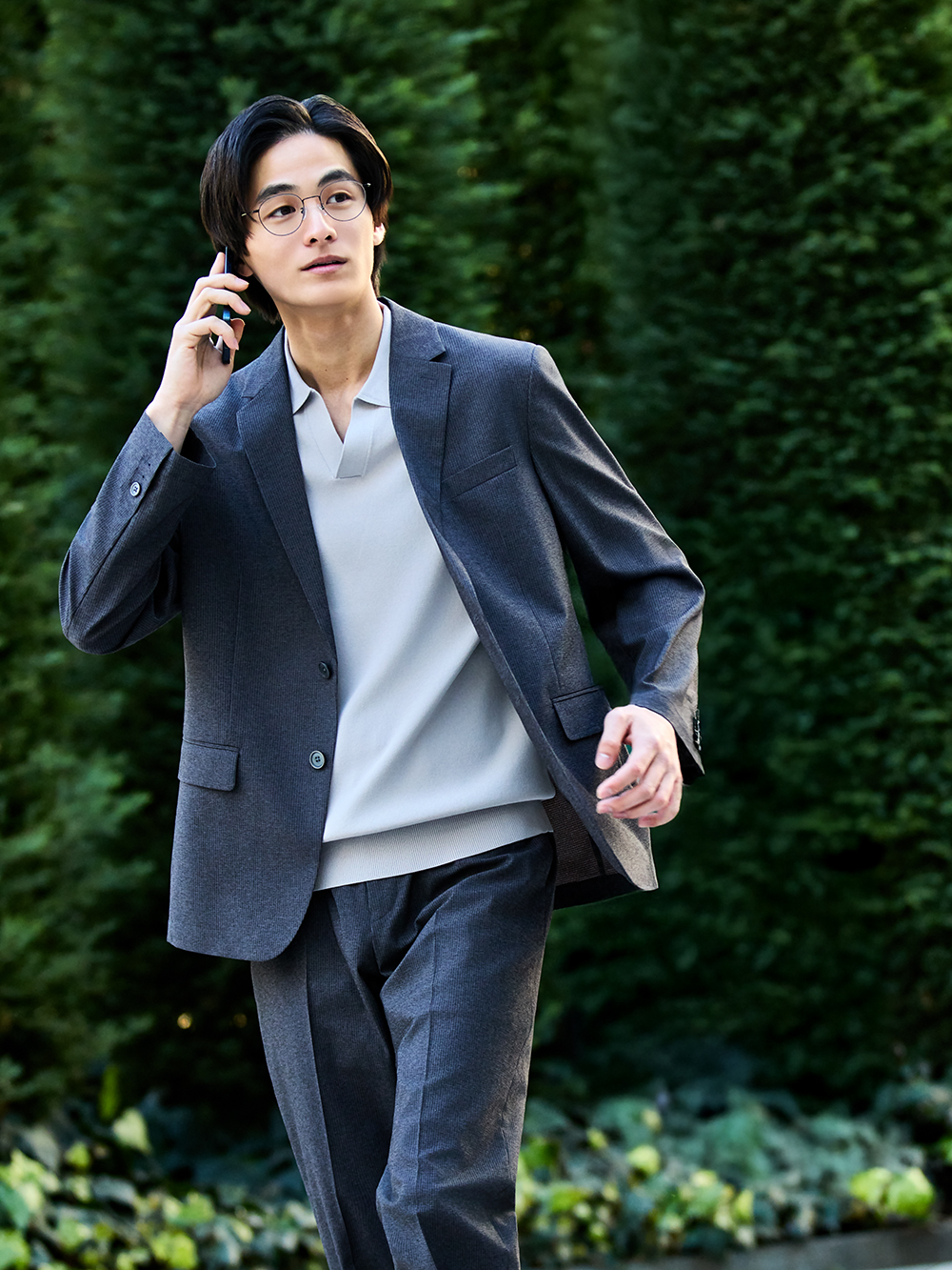 UVカットレーヨンブレンドスキッパーニットポロ