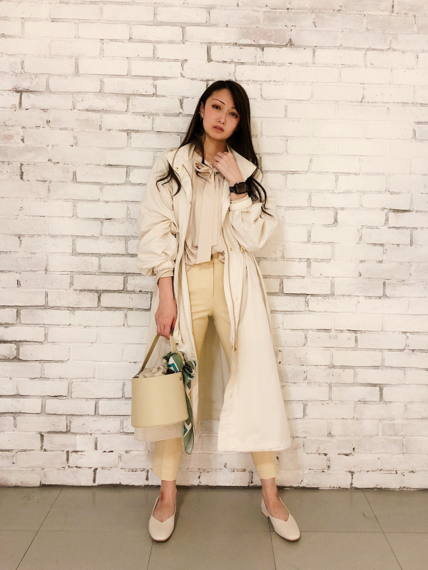 スタンドカラーロングコート、【PLST限定】AndreaCardone キャンディー 