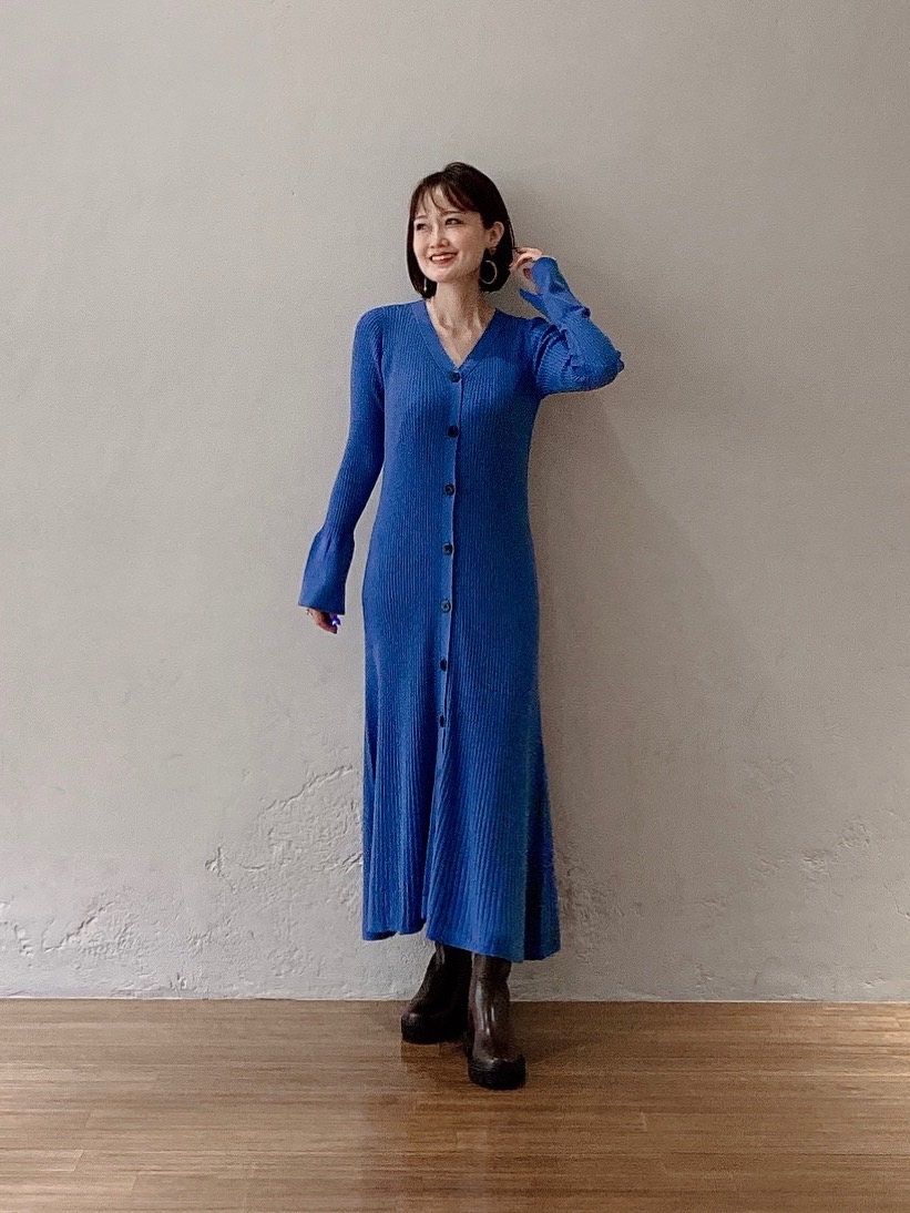 PLST - プラステ PLST リブニットロングカーディガン 長袖 S 青 ブルー PLST - プラステ PLST リブニットロングカーディガン 長袖 S 青
