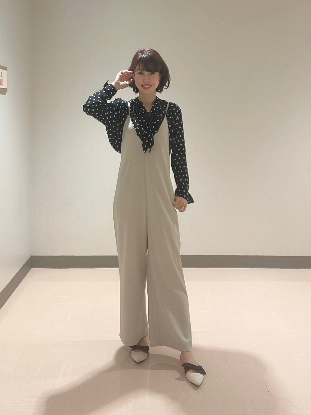 ボウタイ切替サロペット