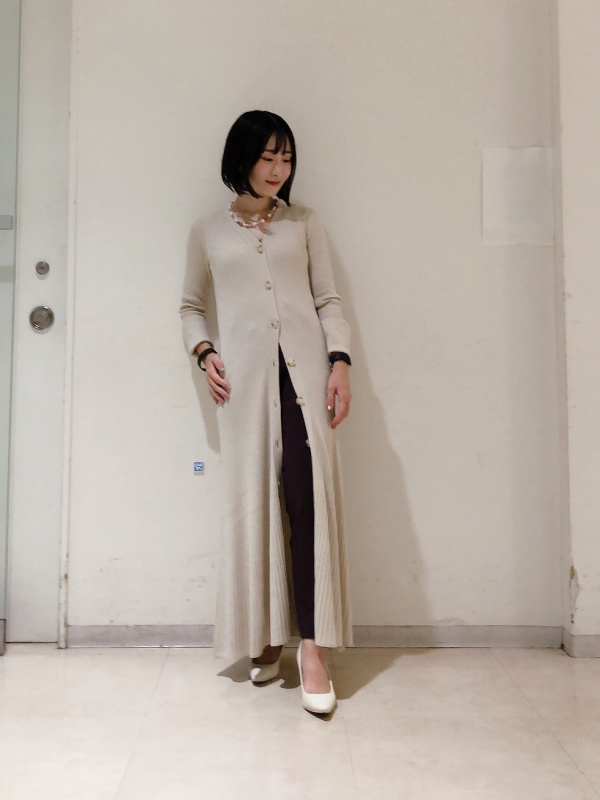 PLST - 【オシャレ☆PLST】白 ミックス ロングカーディガン