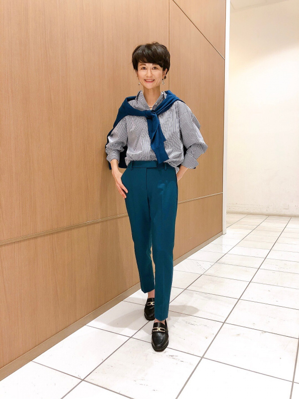 PLUS STYLE スティックパンツ（コットンブレンド） / 股下63.4